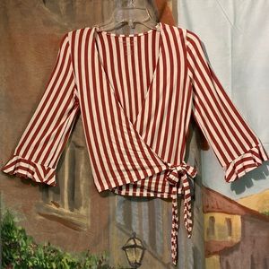 American Eagle Soft & Sexy Slub Wrap top